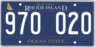 RI license plate 970020