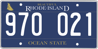 RI license plate 970021