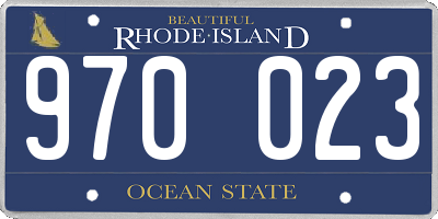 RI license plate 970023