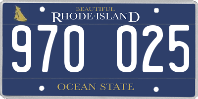 RI license plate 970025