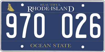RI license plate 970026