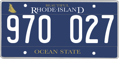 RI license plate 970027