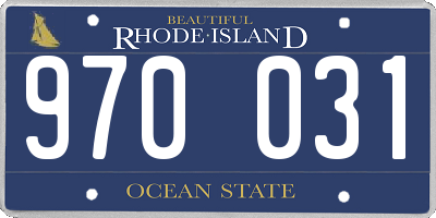 RI license plate 970031