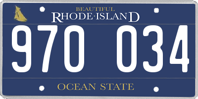 RI license plate 970034