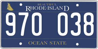 RI license plate 970038