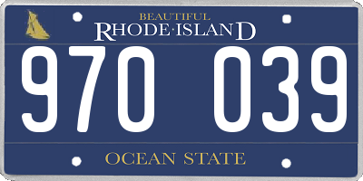 RI license plate 970039