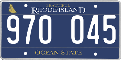 RI license plate 970045