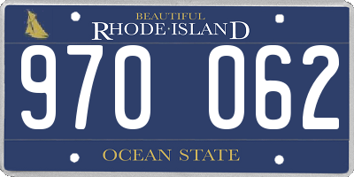 RI license plate 970062