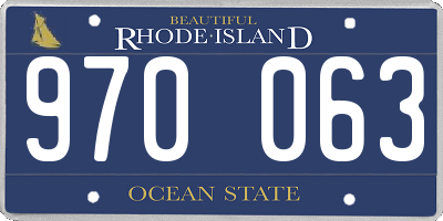 RI license plate 970063