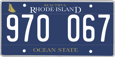 RI license plate 970067