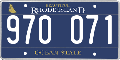 RI license plate 970071