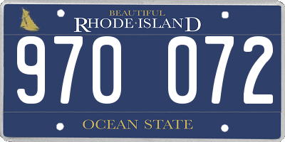 RI license plate 970072