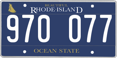 RI license plate 970077
