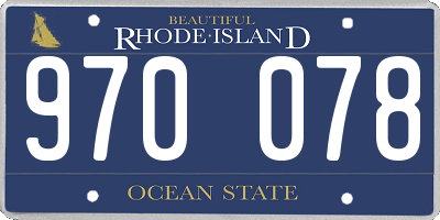 RI license plate 970078