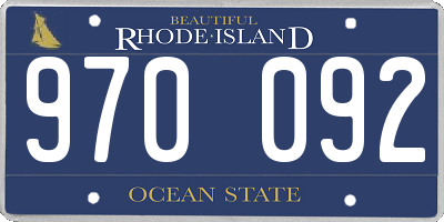 RI license plate 970092
