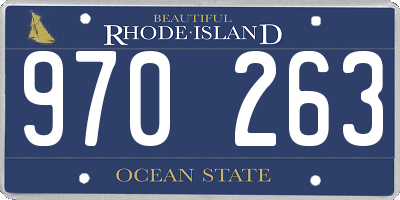 RI license plate 970263