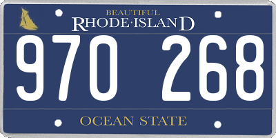 RI license plate 970268