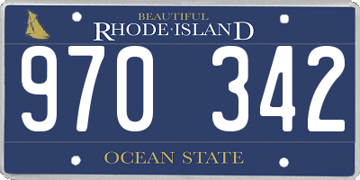 RI license plate 970342