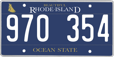RI license plate 970354
