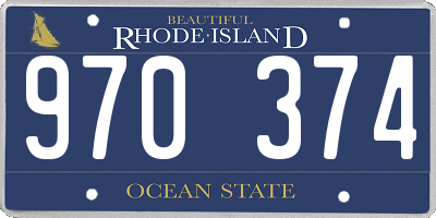 RI license plate 970374