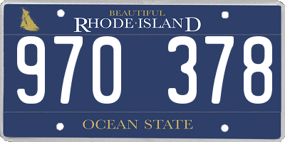RI license plate 970378