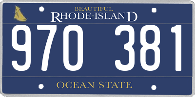 RI license plate 970381