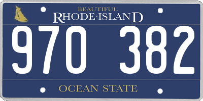 RI license plate 970382