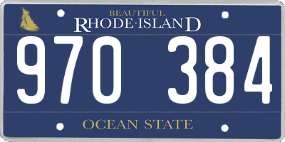 RI license plate 970384