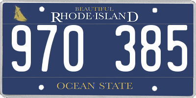 RI license plate 970385