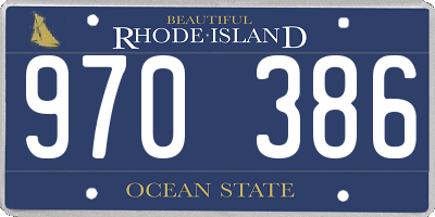 RI license plate 970386