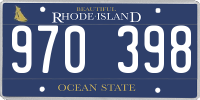 RI license plate 970398