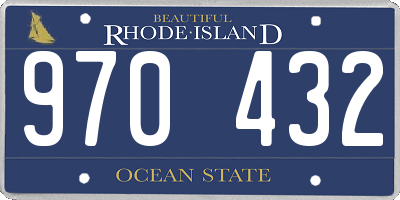 RI license plate 970432