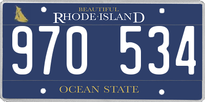 RI license plate 970534