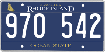 RI license plate 970542