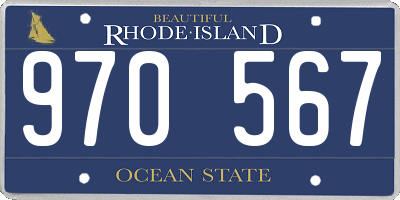 RI license plate 970567