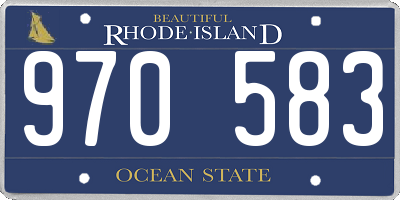 RI license plate 970583