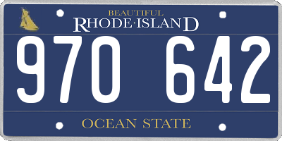 RI license plate 970642