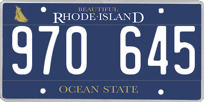 RI license plate 970645