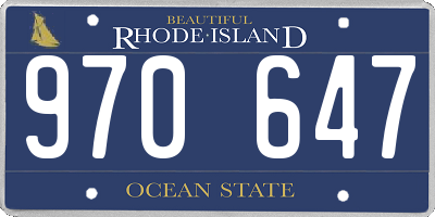 RI license plate 970647