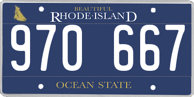 RI license plate 970667