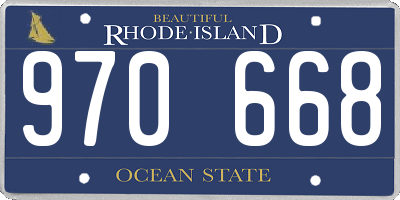 RI license plate 970668