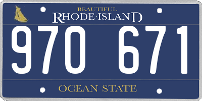 RI license plate 970671