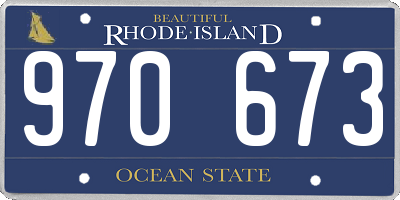 RI license plate 970673