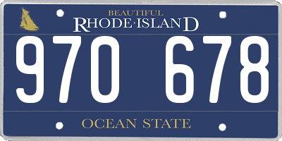 RI license plate 970678