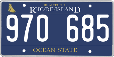 RI license plate 970685