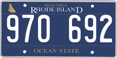 RI license plate 970692