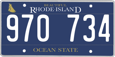 RI license plate 970734