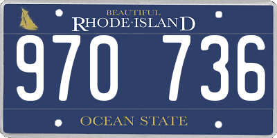 RI license plate 970736