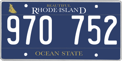 RI license plate 970752