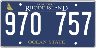 RI license plate 970757